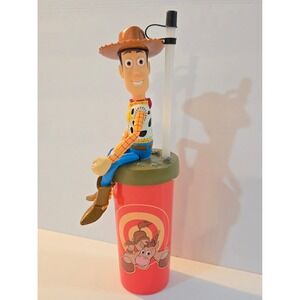 Vtg Disneyland Resort Exclusive Toy Story Woody Character Straw Tumbler Cup